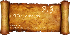Póti Zinajda névjegykártya